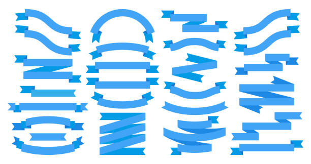 illustrazioni stock, clip art, cartoni animati e icone di tendenza di nastri 1907.m30.i120.n017.p.c25.1315725923. striscioni piatti blu isolati su elementi di design della barra multifunzione bianchi per il testo. modello di elemento grafico vettoriale - arch