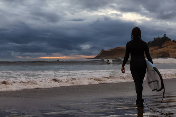 Surfing in Oregon Coast