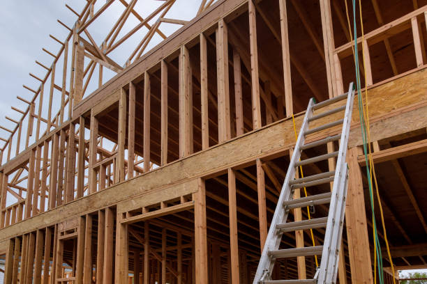 istock Exterior view construction new residential home. 1174498464