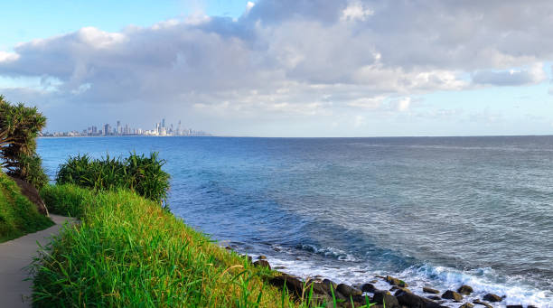 istock Pacific Ocean & Gold Coast Skyline Background 1174500605