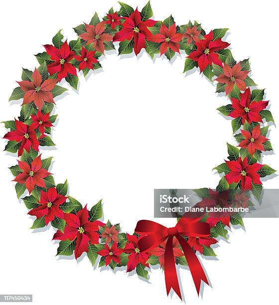 Weihnachtsstern Kranz Stock Vektor Art und mehr Bilder von ClipArt - ClipArt, Einzelne Blume, Farbbild