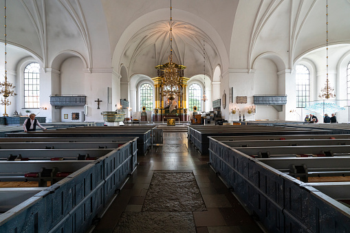 Eisleben, Germany - January 16, 2016: inside famous St. Petri - Pauli church in Eisleben. It is the christening church of Martin Luther, the famous german reformer.