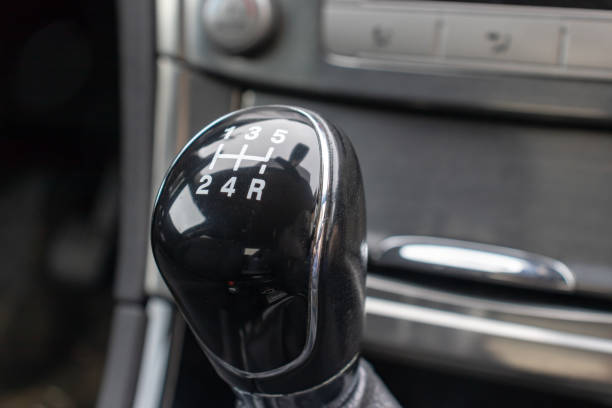 istock Manual gearbox transmission handle in the car close up 1174511121