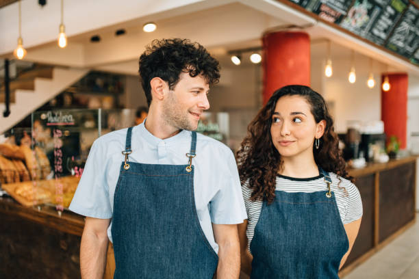 Coffee shop owners portrait in recently opened business
