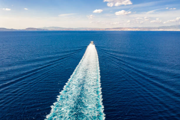 istock Aerial view of a fast jet passenger ship in motion 1174511808