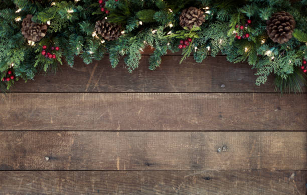 sfondo ghirlanda di natale - christmas frame wreath garland foto e immagini stock