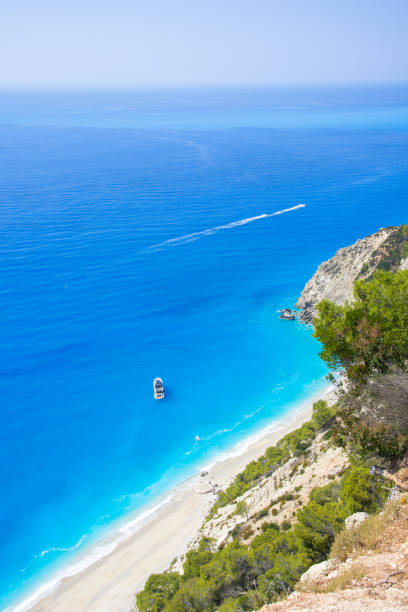 Famous Egremnoi beach in Lefkadaisland, Greece.
