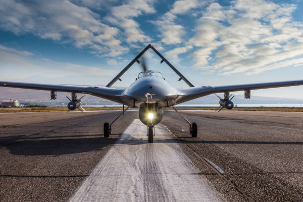 istock Armed Unmanned Aerial Vehicle on runway 1174518141