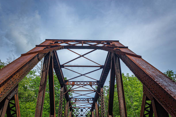 istock Aboandoned railroad trestle against the sky 1174521242