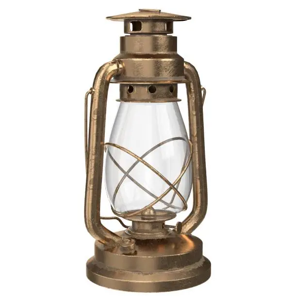 3D rendering illustration of a kerosene lamp