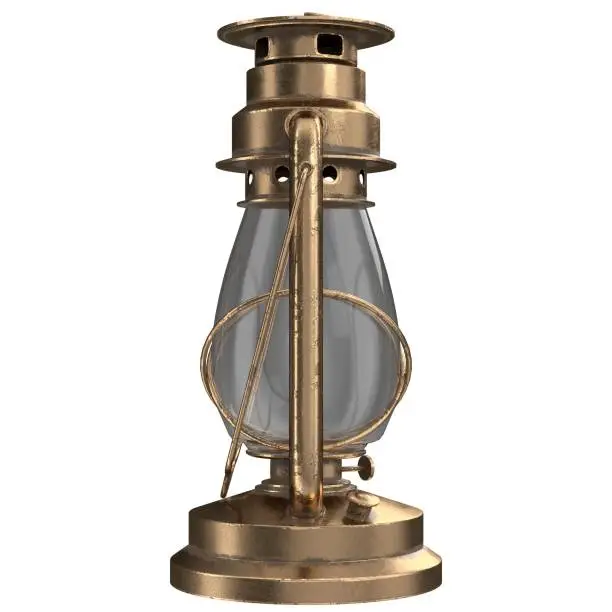 3D rendering illustration of a kerosene lamp