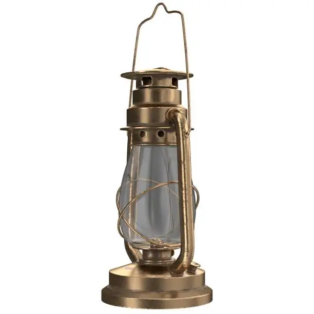 3D rendering illustration of a kerosene lamp