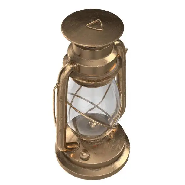 3D rendering illustration of a kerosene lamp