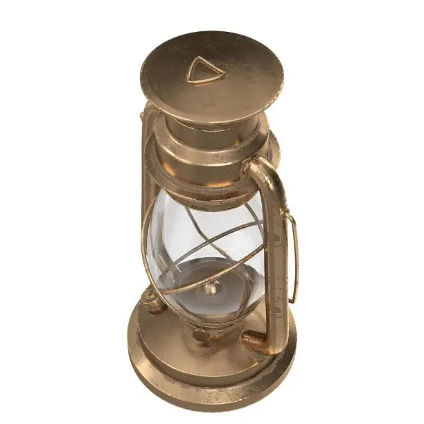 3D rendering illustration of a kerosene lamp