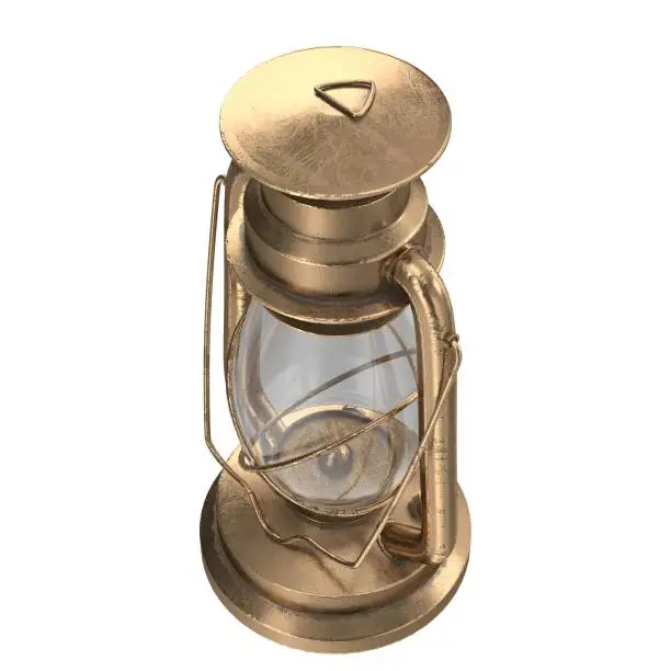 3D rendering illustration of a kerosene lamp