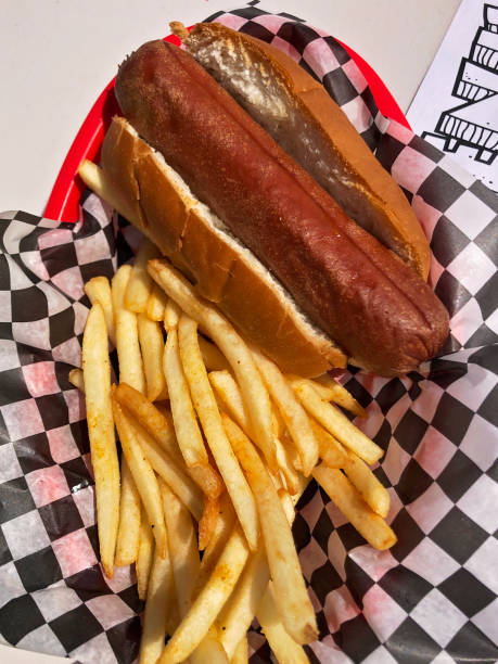 istock Plain hot dog and fries 1174531890
