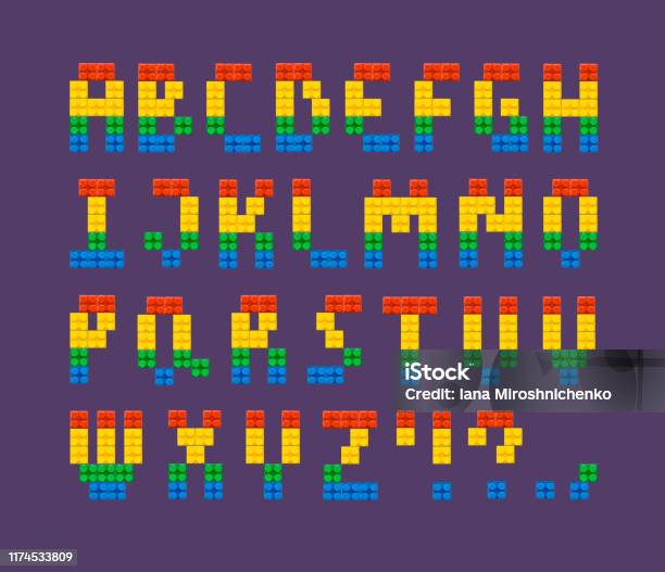 Latin Block Text Alphabet Latin Letters From Colorful Plastic Brick Block Constructor ...