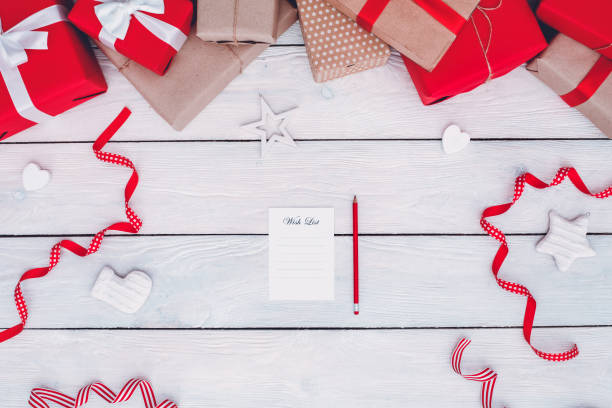 istock Christmas new year concept table top view 1174534834