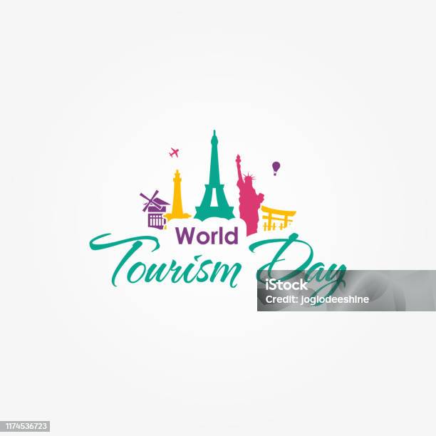 World Tourism Day Vector Design Template Stock Illustration - Download Image Now - Day, Tourism, World Map