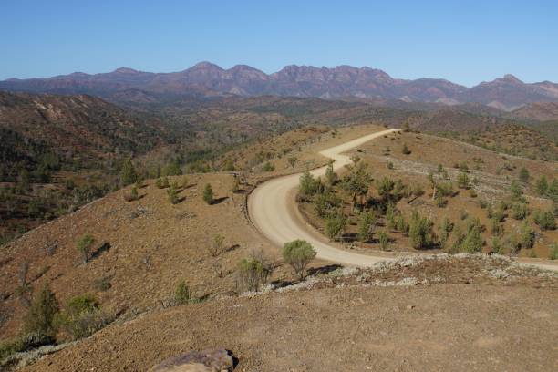 istock Road winding down into Bunyeroo Gorge 1174544495