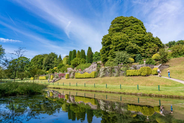 Scenery of the Gardens at the St Fagans Museum stock photo