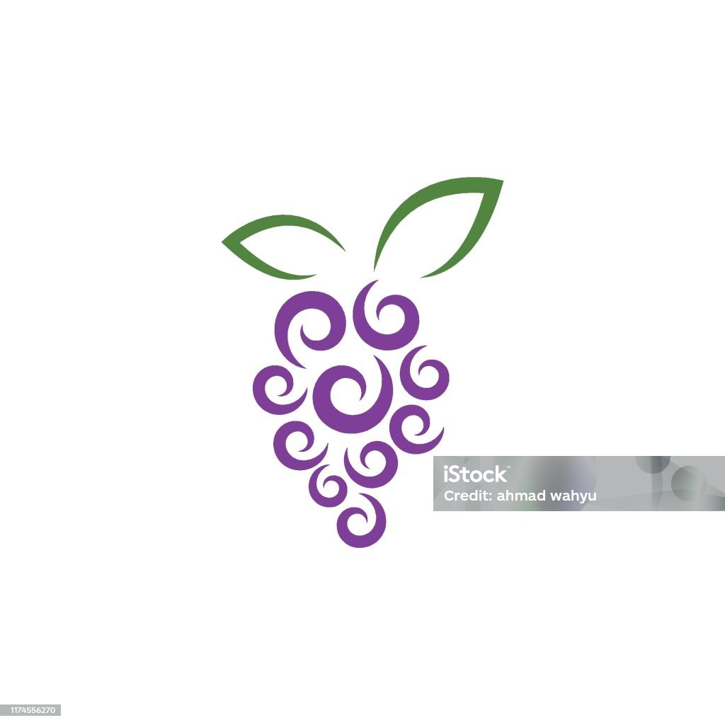 Abstract Grape Vector Grape With Leaf Vector Stock Illustration - Download Image Now ...