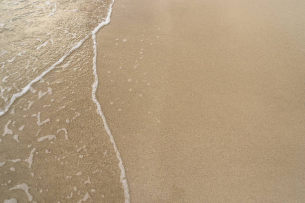 istock scenic of beach and wave pattern with bubbles and free copy space for text 1174558826