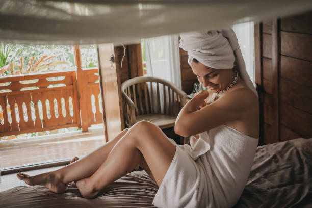 istock Young woman relaxing in her tree house 1174559695