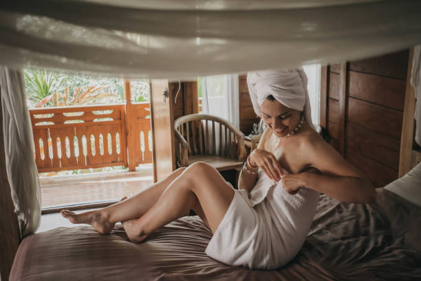 istock Young woman relaxing in her tree house 1174559697