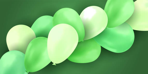 istock Balloon isolated on colorful background. Birthday vector banner. Gift realistic flyer. Bright balloon. 1174565293
