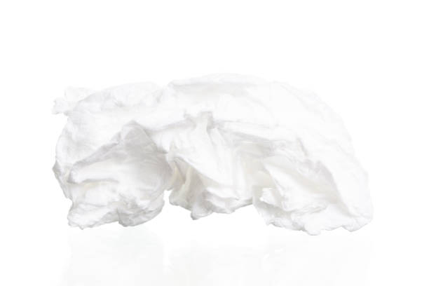 istock Screwed paper tissue isolated on white background 1174565848