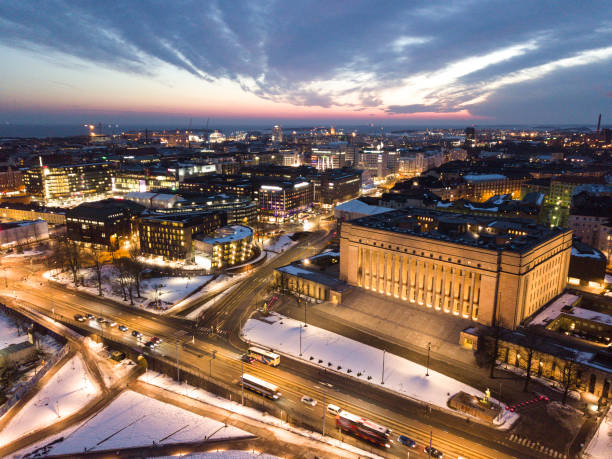 The Finnish Parliament stock photo