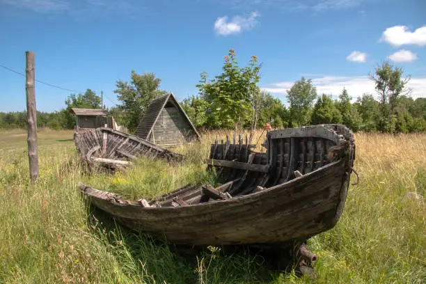 A farm and a boat abandoned decades ago in Estonia