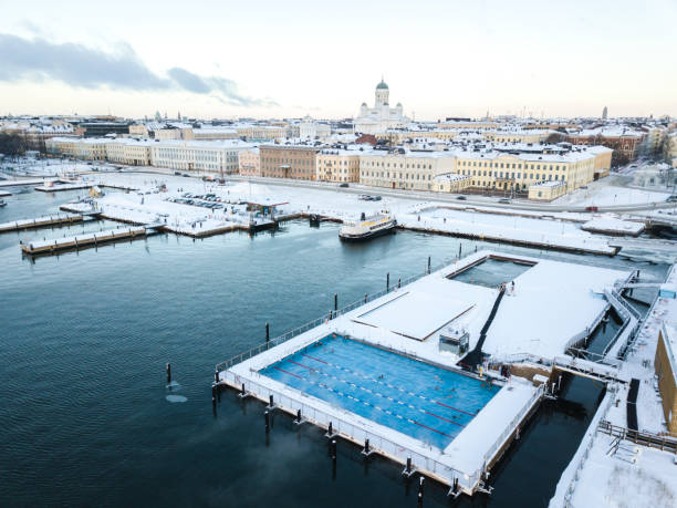 Allas Sea Pool in Helsinki, Finland stock photo