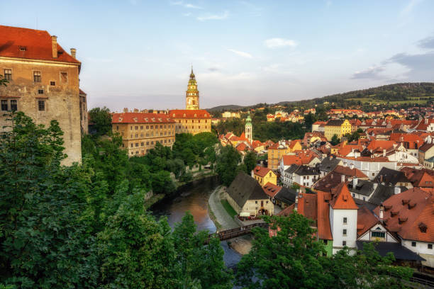 istock cesky krumlov town sunset 1174569240