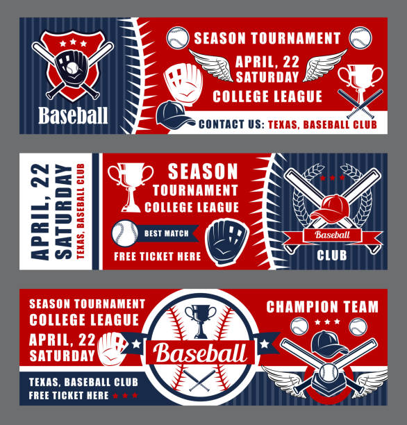 ilustraciones, imágenes clip art, dibujos animados e iconos de stock de copa de la liga deportiva de béisbol, equipamiento del torneo - baseball background