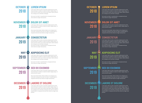 Vertical timeline template with six elements, infographic template for web, business, presentations, workflow or process diagram, vector eps10 illustration