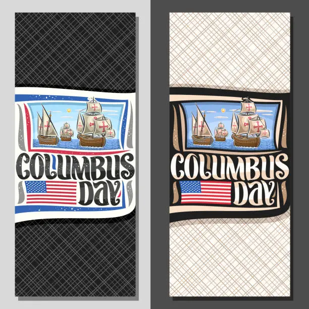 Vector illustration of Vector layouts for Columbus Day