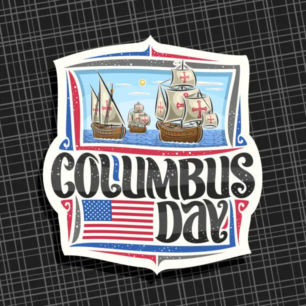 Vector illustration of Vector sign for Columbus Day