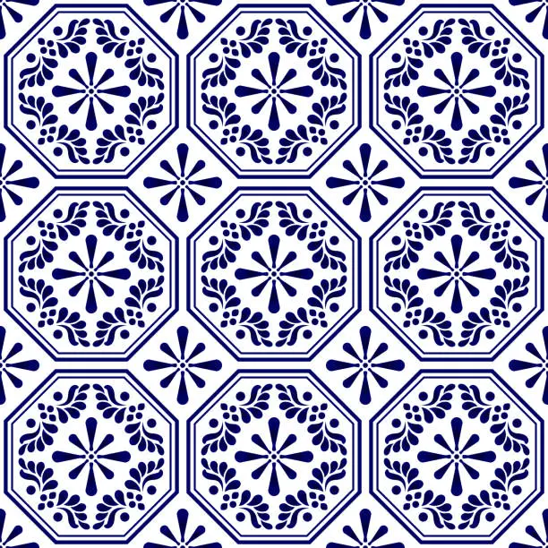Vector illustration of decorative seamless tile pattern