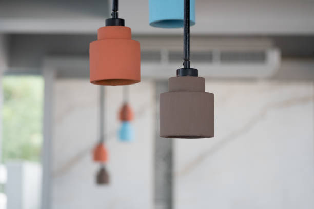 istock Lamps hanging on the ceiling in a modern cafe and restaurant 1174599911
