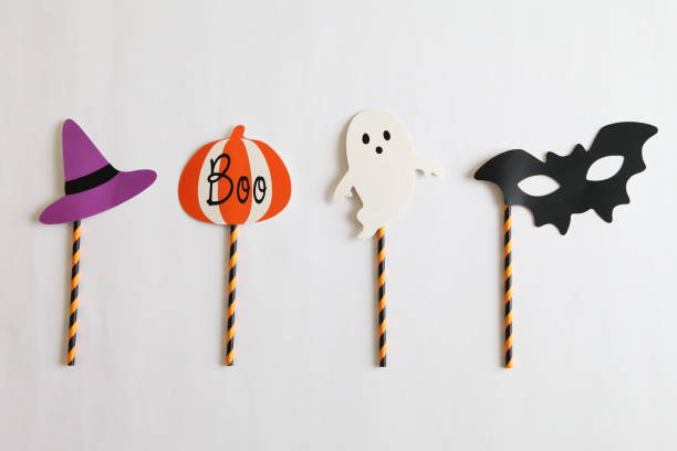 istock Photo booth colorful props for Halloween party - Witch hat, Ghost, Bat, Pumpkin 1174601826