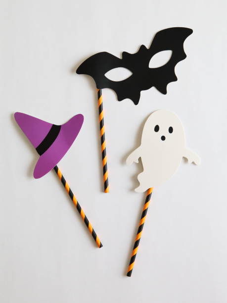 istock Photo booth colorful props for Halloween party - Witch hat, Ghost, Bat 1174601829
