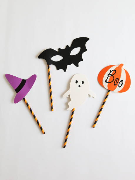 istock Photo booth colorful props for Halloween party - Witch hat, Ghost, Bat, Pumpkin 1174601842