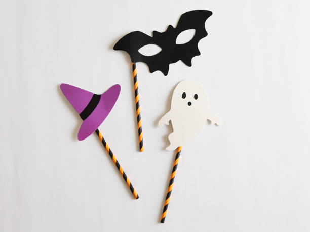 istock Photo booth colorful props for Halloween party - Witch hat, Ghost, Bat 1174601847
