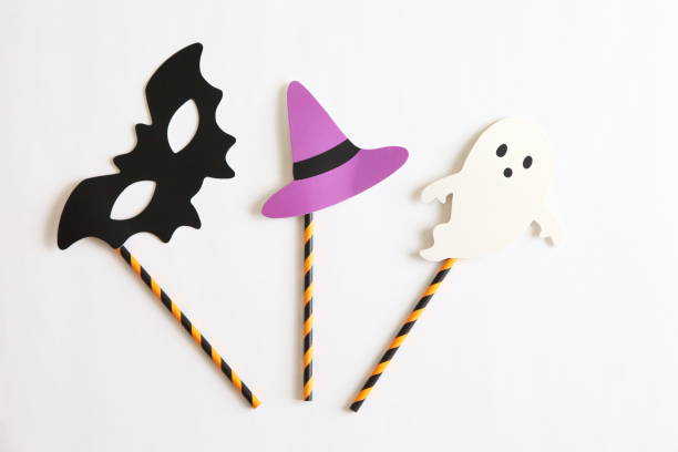 istock Photo booth colorful props for Halloween party - Witch hat, Ghost, Bat 1174601852