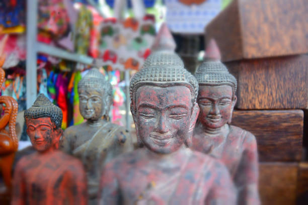 istock Four red Buddha sculptures in the Cambodian temple 1174602060