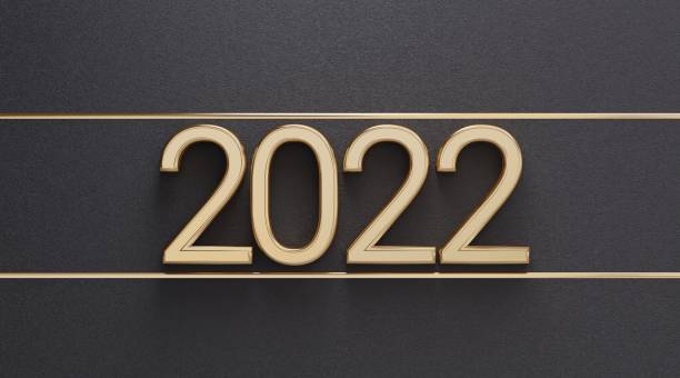 istock 2022 golden bold letters backdrop 3d-illustration 1174607729