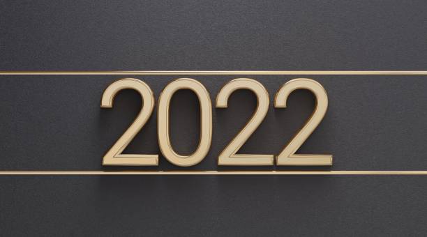 istock 2022 golden bold letters backdrop 3d-illustration 1174608277