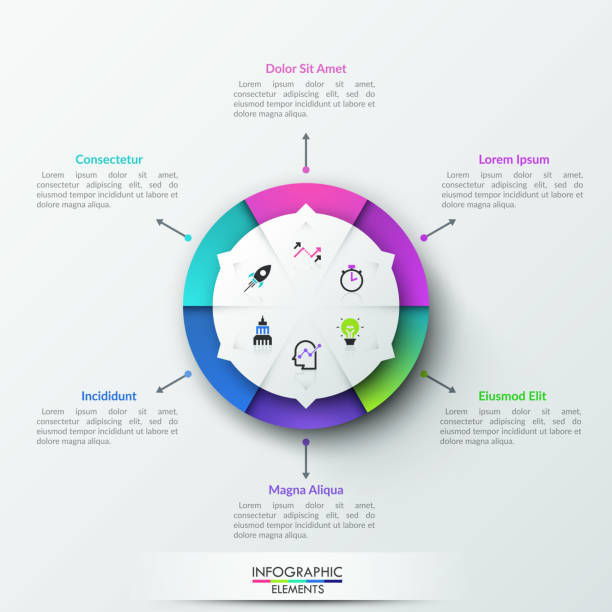 Six Point Graph Six Point Diagram Stock Photos, Pictures & Royalty-Free Images - iStock